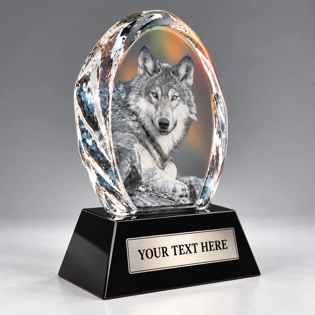 Crystal Wolf Portrait Trophy - view 2